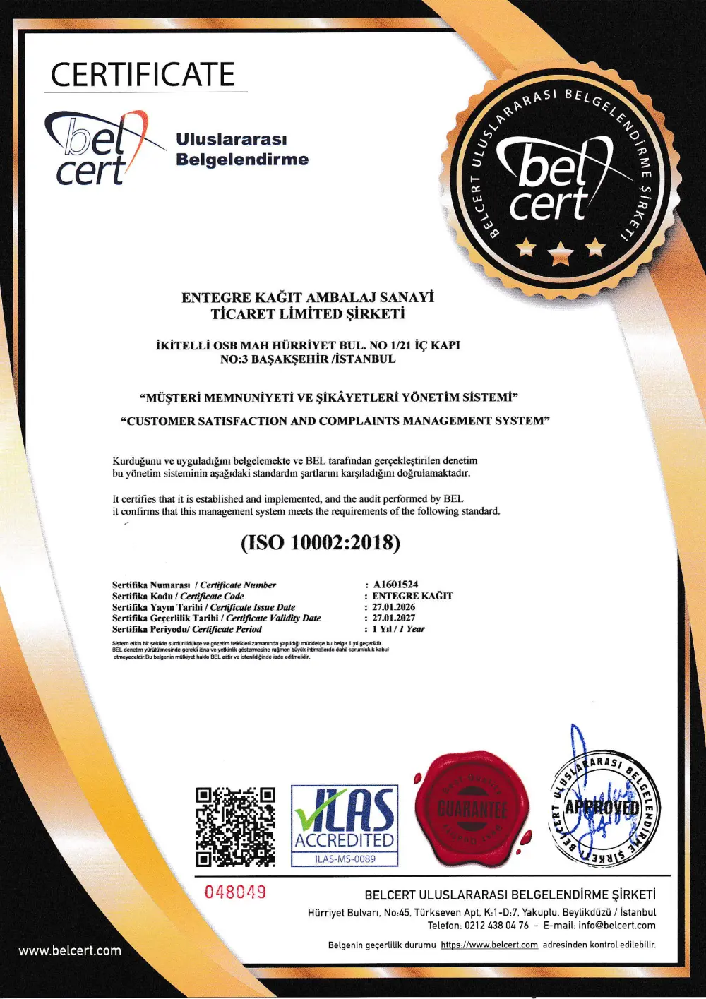 ISO 10002:2018 Kundenzufriedenheit Zertifikat